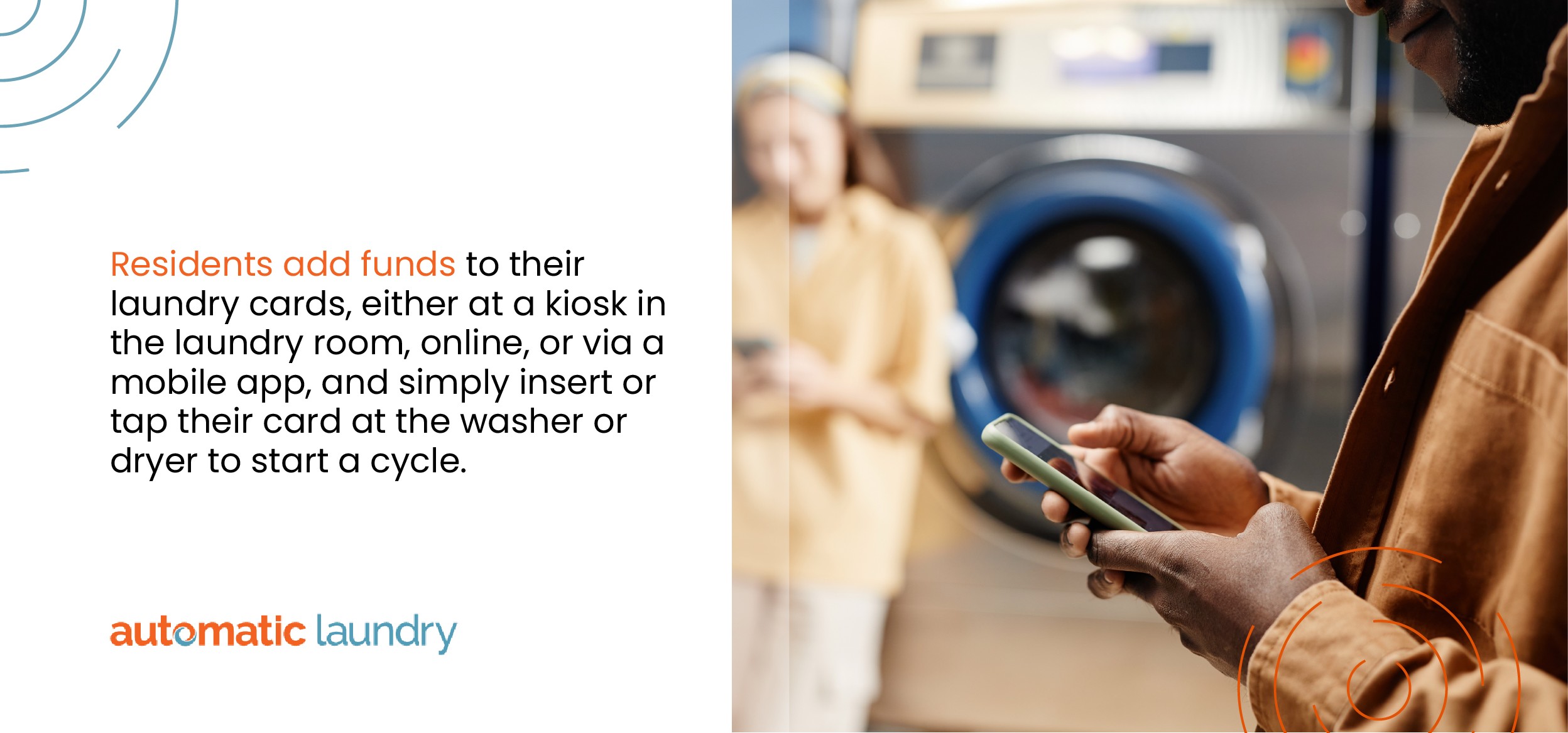 Residents add funds to their laundry cards