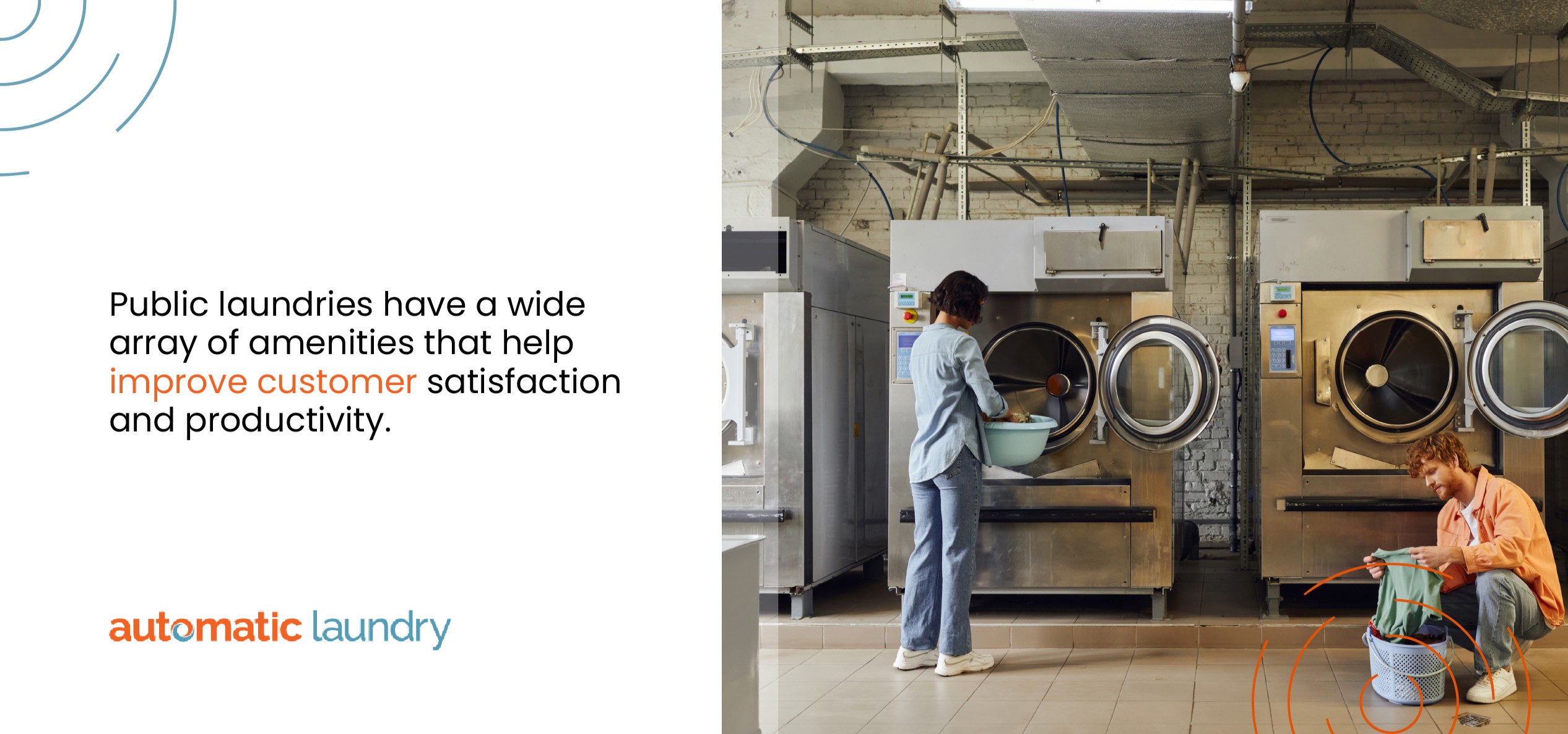 Public washing facilities often include a variety of amenities designed to enhance customer satisfaction and help users stay productive while they wait.