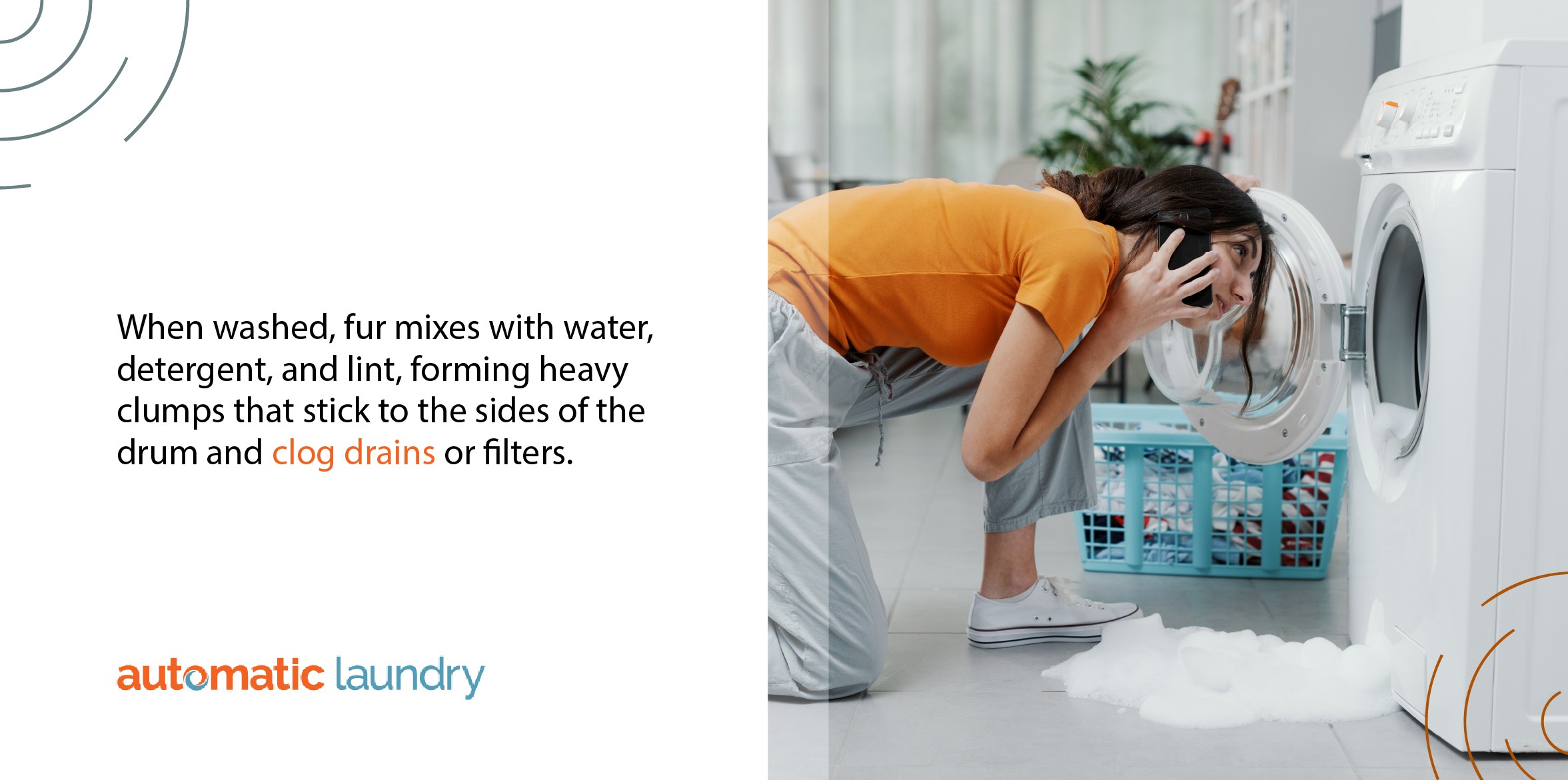 Why pet hair is tough on laundry room equipment