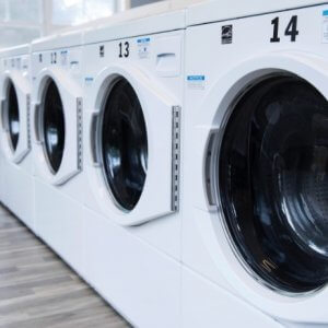 Automatic Laundry washing machines in a community laundry room